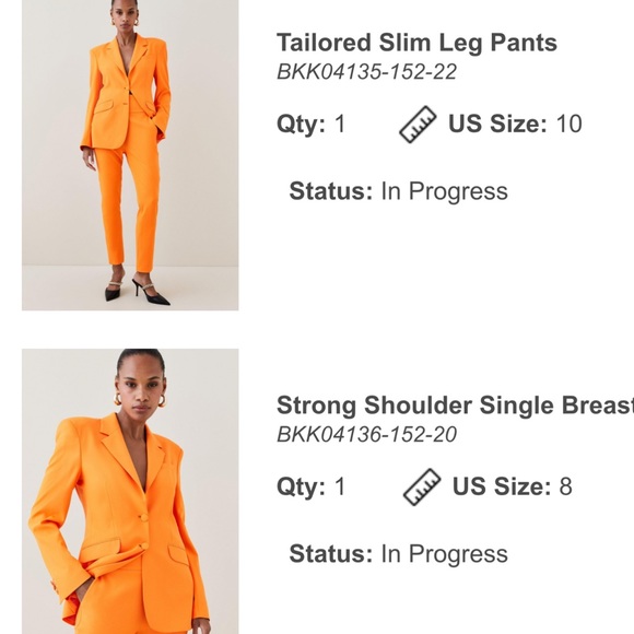 New Karen Millen modern Orange suit jacket 8 and hi waist pants 10 - Picture 5 of 9